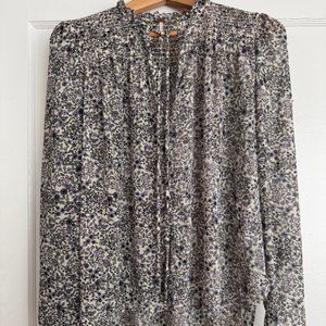 Free People Sheer Floral Blouse 70s look